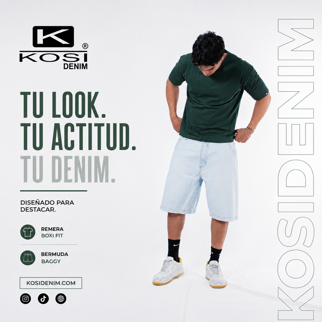 Remera Boxi Fit & Bermuda Baggy