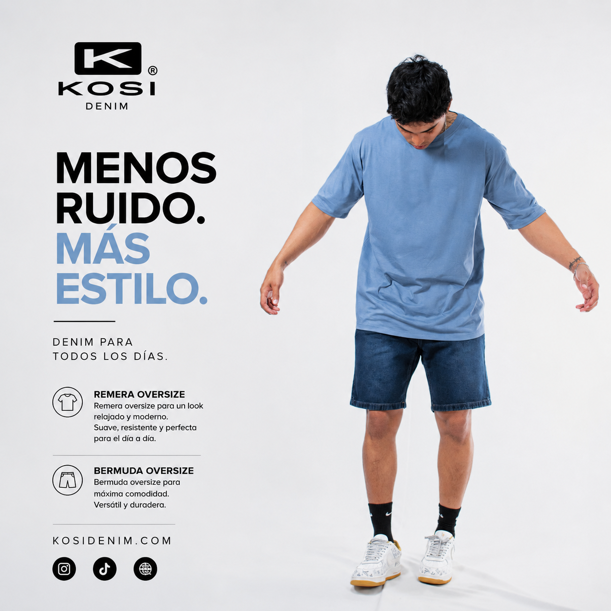 Remera Oversize Celeste