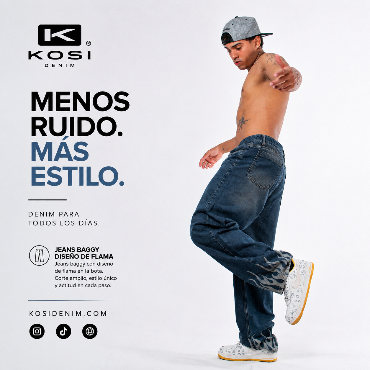 Jeans Baggy Diseño de Flama